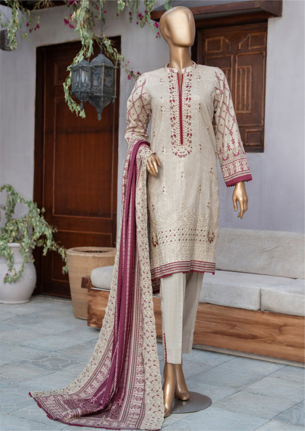 3 Piece - Embroidery khaddar.