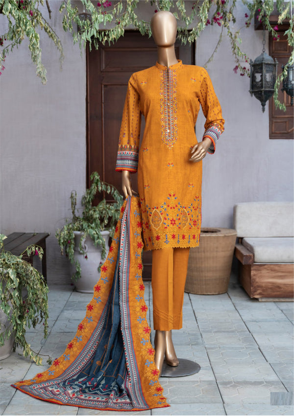 3 Piece - Embroidery khaddar.