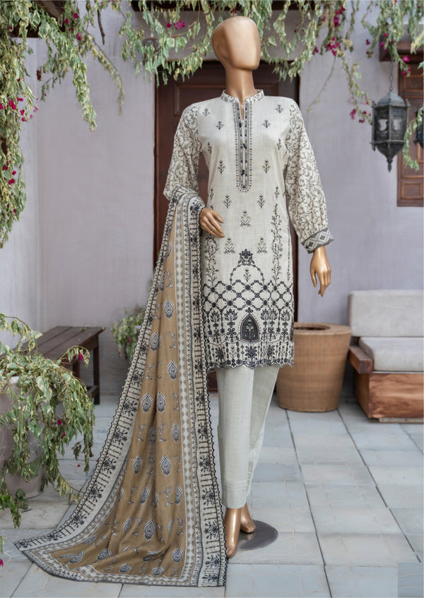 3 Piece - Embroidery khaddar.