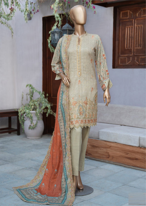 3 Piece - Embroidery khaddar.